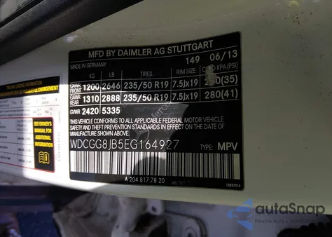 2014 Mercedes-Benz Glk 350 4Matic from USA, damaged, VIN WDCGG8JB5EG164927